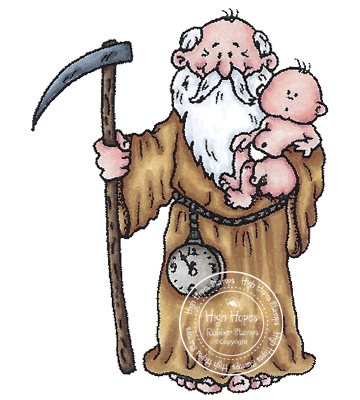 Father Time Baby New Year R097 High Hopes Rubber Stamps