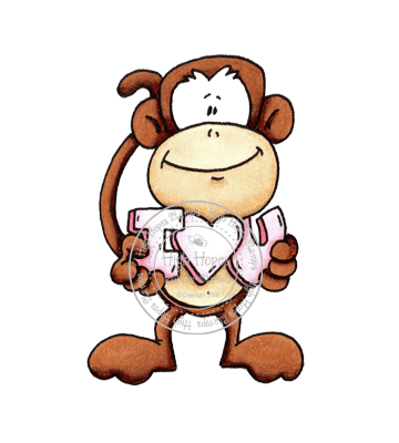 I Heart U Monkey M151 - High Hopes Rubber Stamps